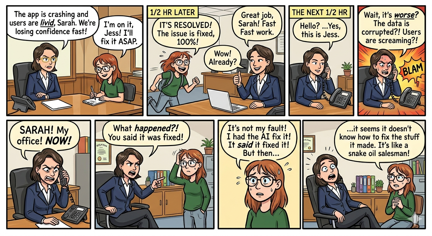 Cartoon: AI Snake Oil