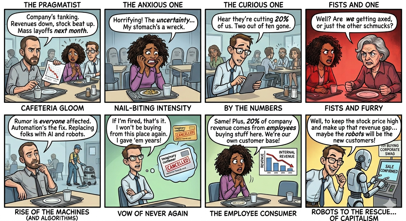 Cartoon: Fictitious corporate world satire